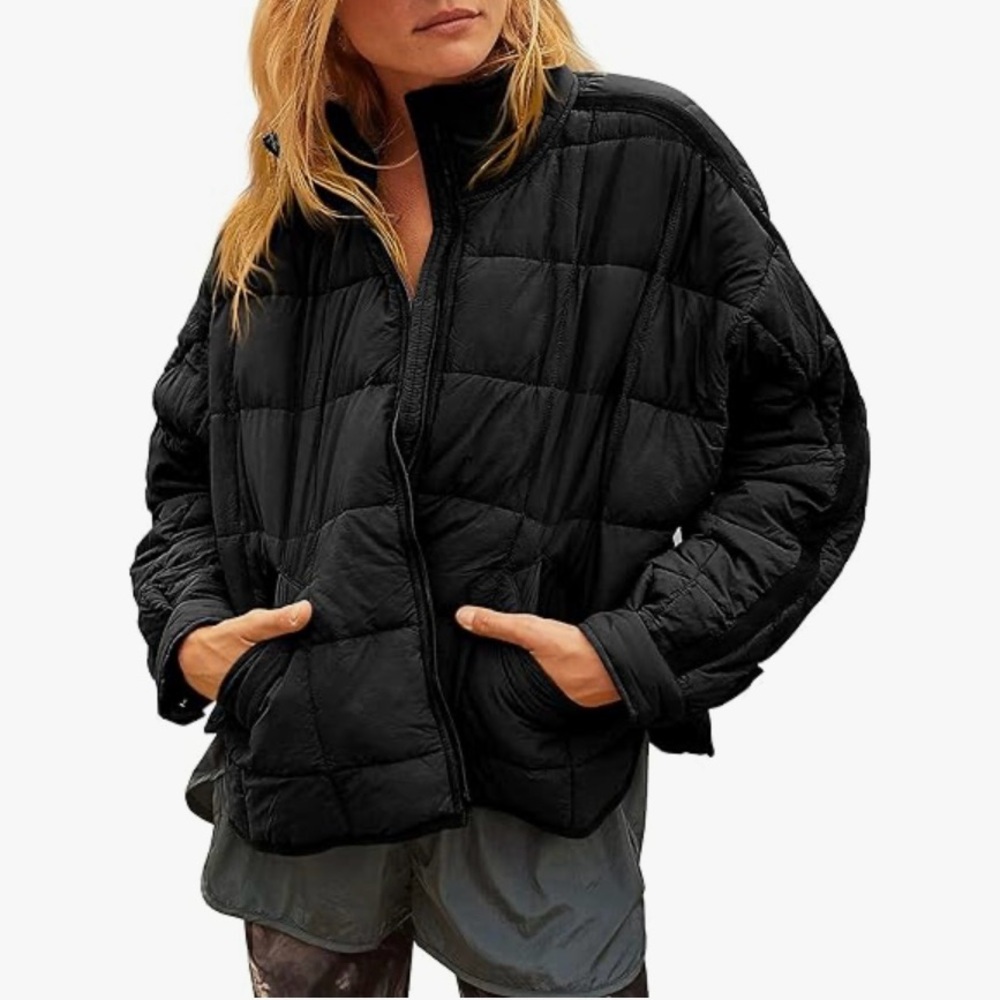 Oversized Quilted Puffer Splice Jacket Size: S